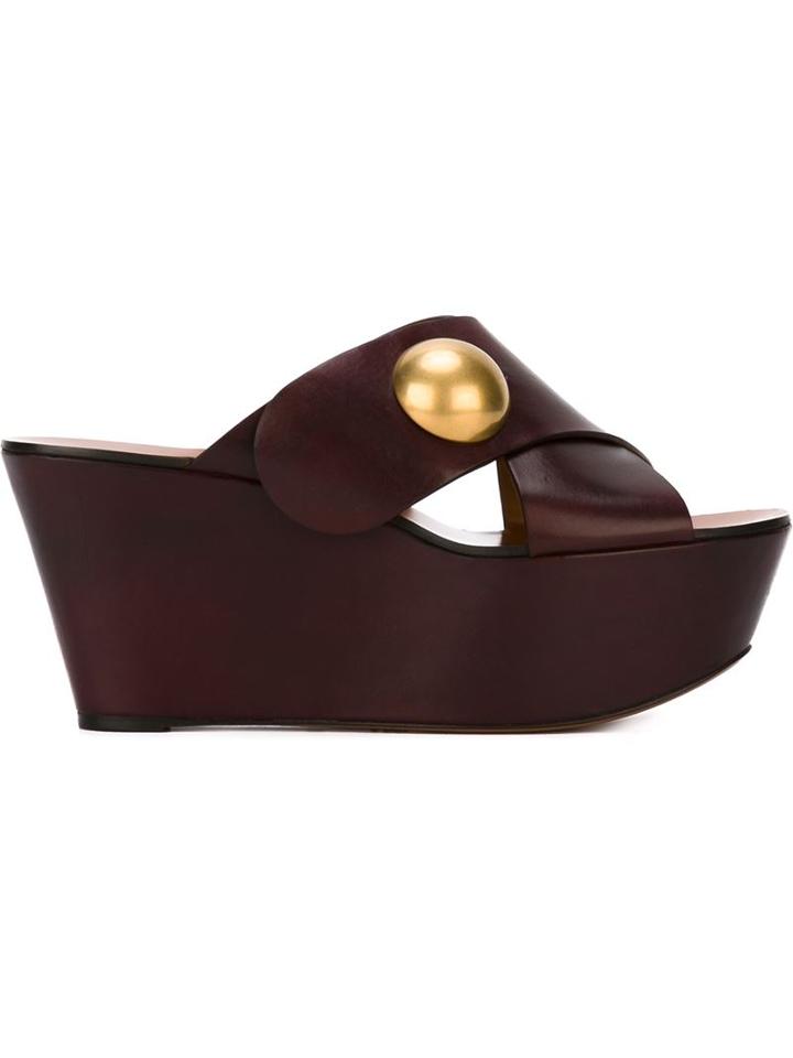 Chloé Crossover Strap Wedge Sandals
