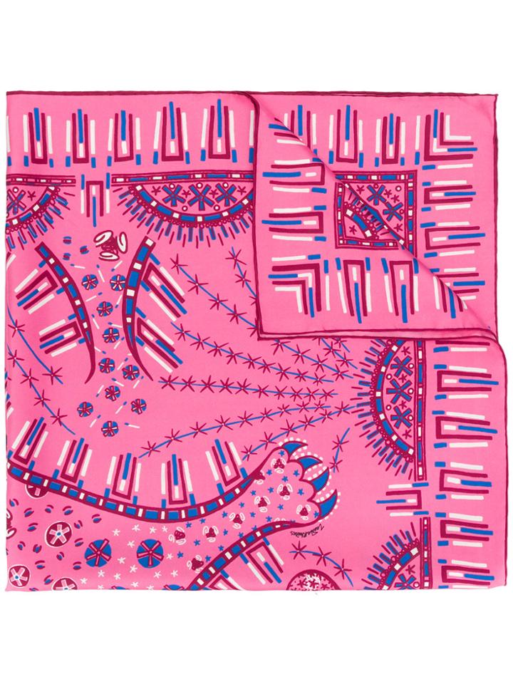 Valentino Patterend Scarf - Pink & Purple