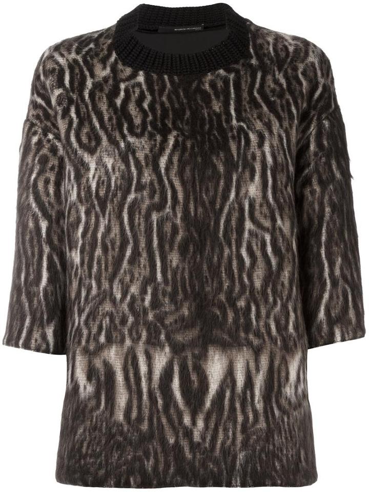 Maurizio Pecoraro Animal Print Jumper, Women's, Size: 40, Black, Nylon/alpaca/wool Felt