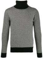 Majestic Filatures Zig-zag Turtle Neck Sweater - Black