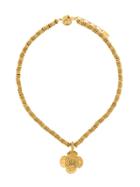 Yves Saint Laurent Vintage Flower Pendant Necklace - Metallic