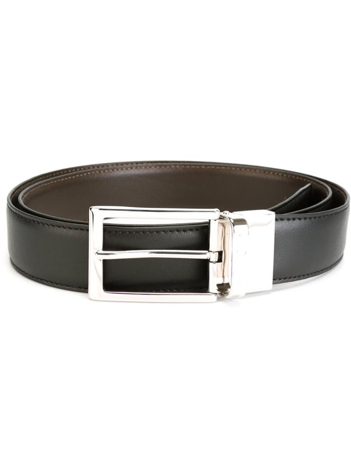 Ermenegildo Zegna Silver-tone Buckle Belt - Black