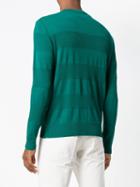 Ami Paris Striped Crewneck Sweater - Green