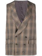 Gabriele Pasini Checked Double Breasted Waistcoat - Grey