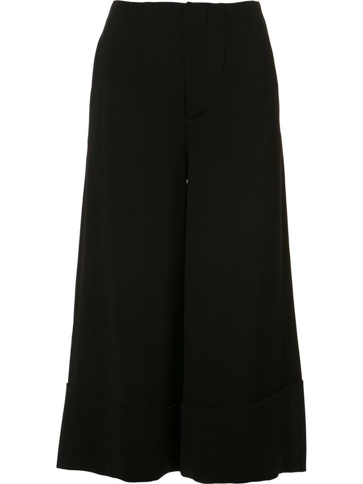 Co Wide-legged Culottes, Women's, Size: Xs, Black, Rayon/polyester