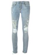 R13 Distressed Skinny Jeans, Women's, Size: 31, Blue, Cotton/polyester/spandex/elastane