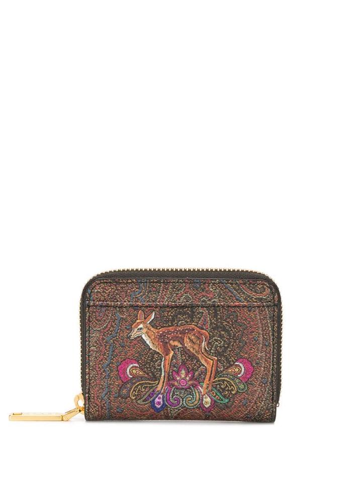 Etro Deer Print Wallet - Brown