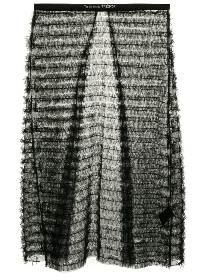 Tu Es Mon Trésor Tulle Frill Apron Skirt - Black