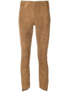 Salvatore Santoro Cropped Leather Trousers - Brown