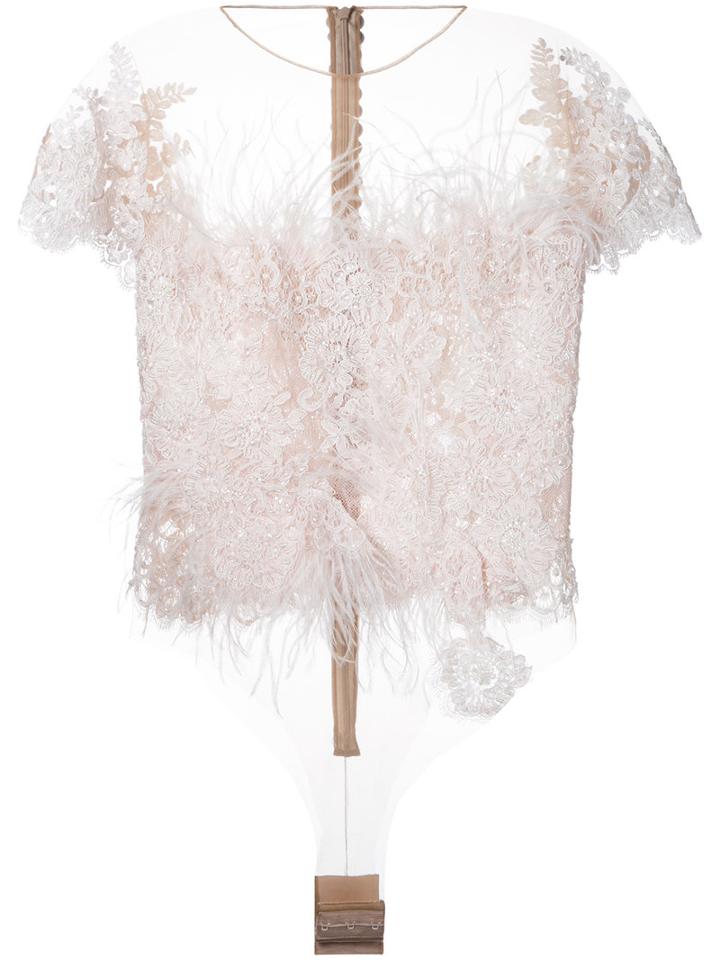 Nedret Taciroglu Couture - Embroidered Blouse - Women - Silk - 36, Pink/purple, Silk