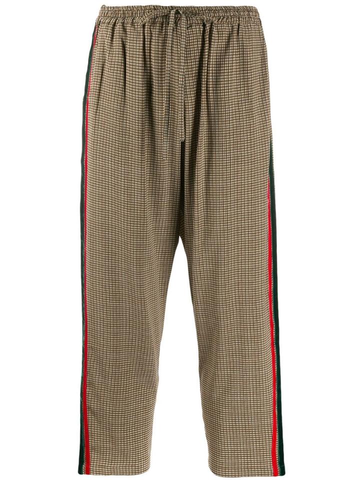 Pierre-louis Mascia Adana Check Striped Trousers - Neutrals