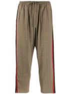 Pierre-louis Mascia Adana Check Striped Trousers - Neutrals