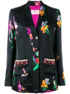 Etro Floral Print Light Jacket, Women's, Size: 44, Black, Silk/viscose