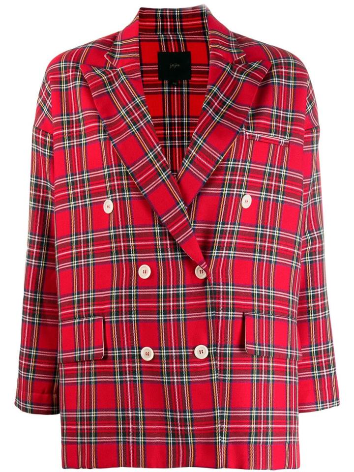 Jejia Tartan Checked Blazer - Red