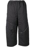 Comme Des Garçons Slashed Twill Cropped Trousers - Grey