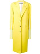 Y / Project Contrast Single-breasted Coat - Yellow