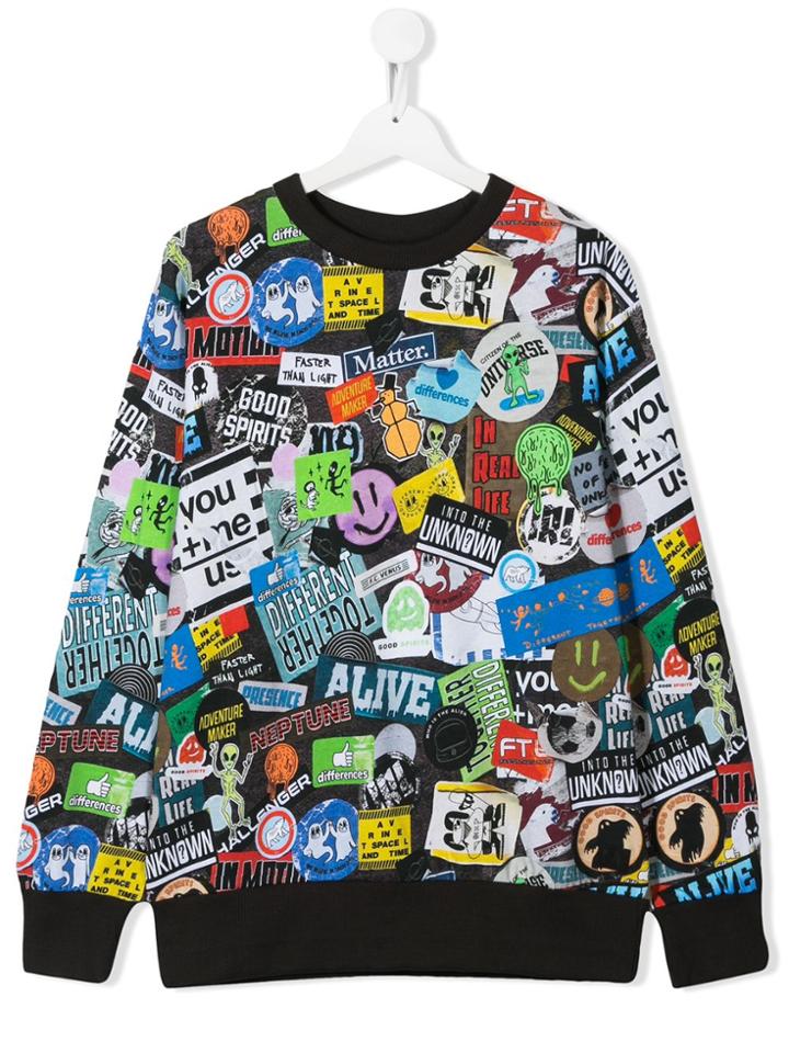 Molo Kids Stickers Printed Sweatshirt - Black