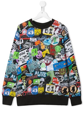 Molo Kids Stickers Printed Sweatshirt - Black