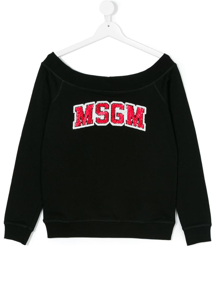 Msgm Kids Logo Patch Sweatshirt - Black