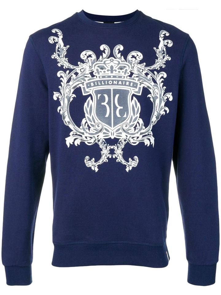 Billionaire Baroque Logo Sweatshirt - Blue