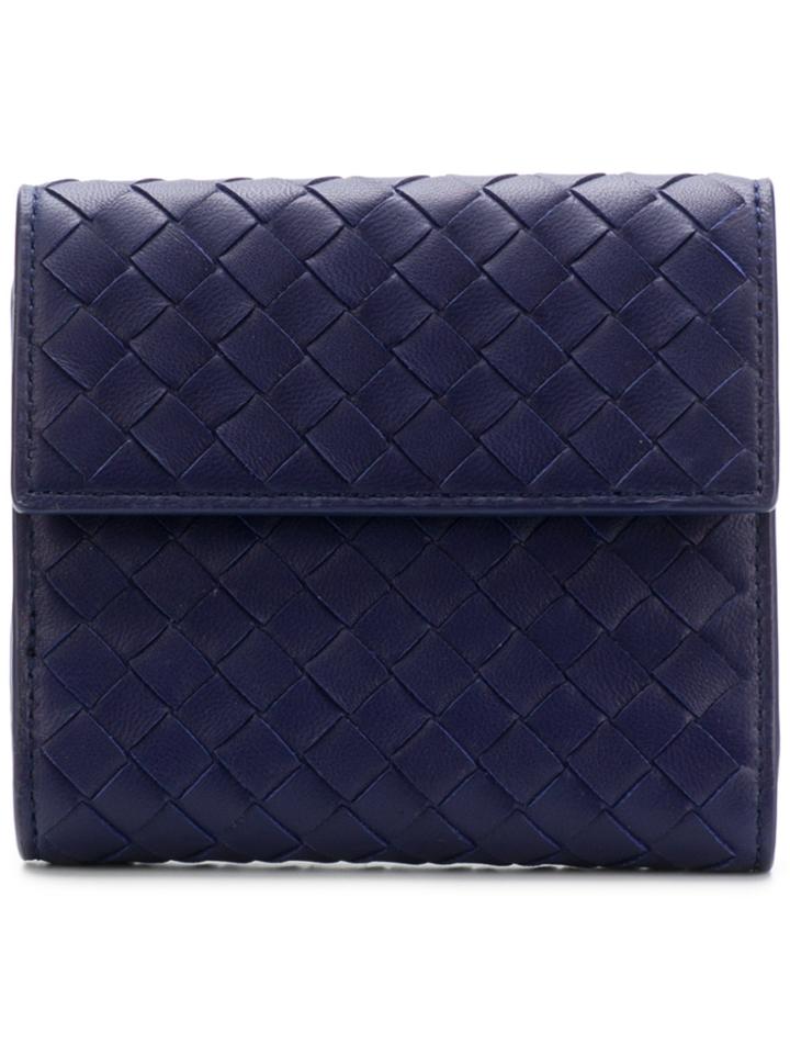 Bottega Veneta Intrecciato Flap Wallet - Blue