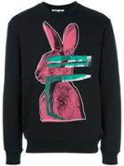 Mcq Alexander Mcqueen Glitch Bunny Print Sweatshirt, Men's, Size: Xl, Black, Cotton/polyester