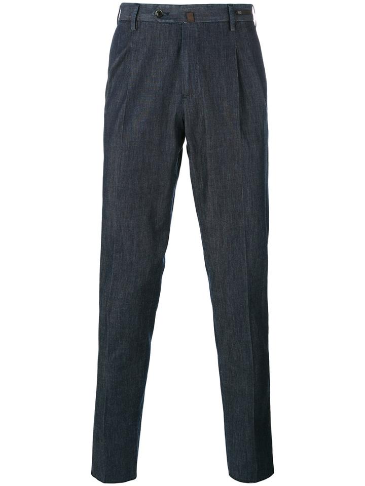 Pt01 Tailored Trousers, Men's, Size: 46, Blue, Cotton/spandex/elastane