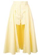 Sara Battaglia Striped Skirt Shorts - Yellow