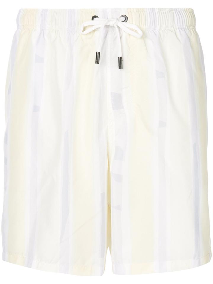 Ermenegildo Zegna Elasticated Waist Swim Shorts - Yellow & Orange
