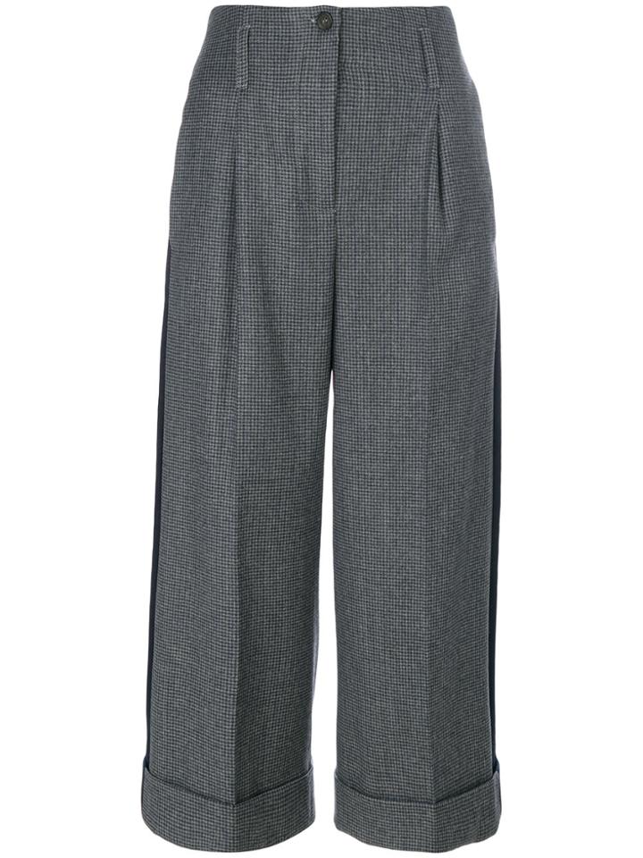 Semicouture Turned Up Hem Trousers - Grey