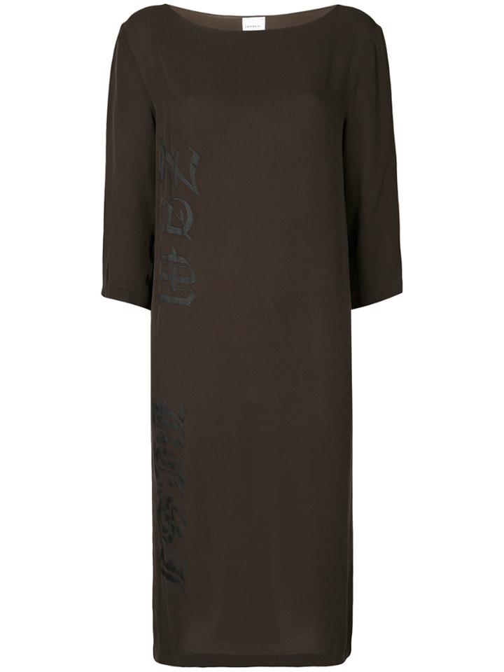 Zambesi Logo Print Shift Dress - Brown