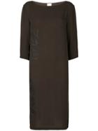 Zambesi Logo Print Shift Dress - Brown