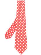 Kiton Polka Dot Print Tie - Red