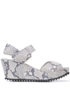 Pedro Garcia Snake Print Platform Sandals - White