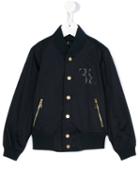 Billionaire Kids - Print Detail Bomber Jacket - Kids - Cotton/nylon/spandex/elastane - 4 Yrs, Toddler Boy's, Blue