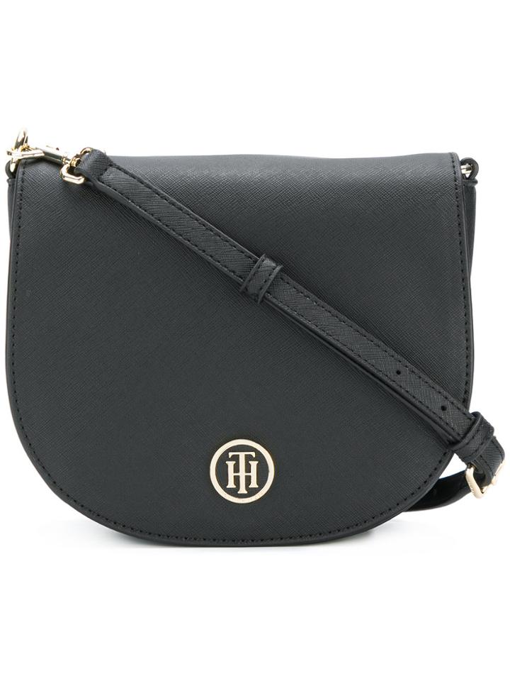 Tommy Hilfiger Logo Plaque Satchel - Black