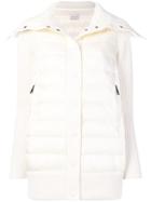 Moncler Knitted Sleeve Padded Coat - White