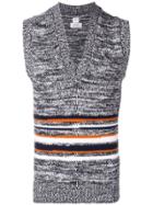 E. Tautz Striped Knit Vest - Black