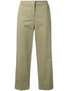 Luisa Cerano Side Stripe Cropped Trousers - Green