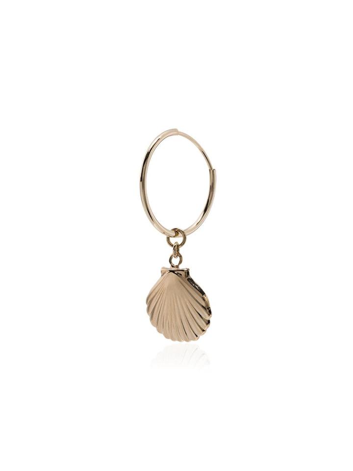 Loren Stewart Gold Hoop Shell Charm Earring