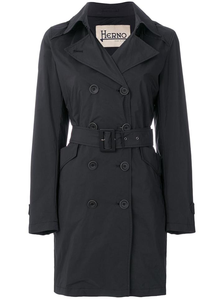 Herno Double Breasted Trench Coat - Blue