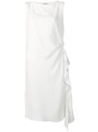 P.a.r.o.s.h. Draped Detail Midi Dress - White