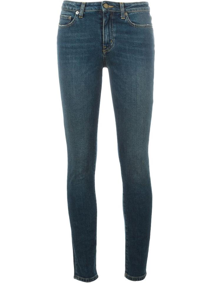 Saint Laurent Washed Skinny Jeans, Women's, Size: 24, Blue, Cotton/polyurethane