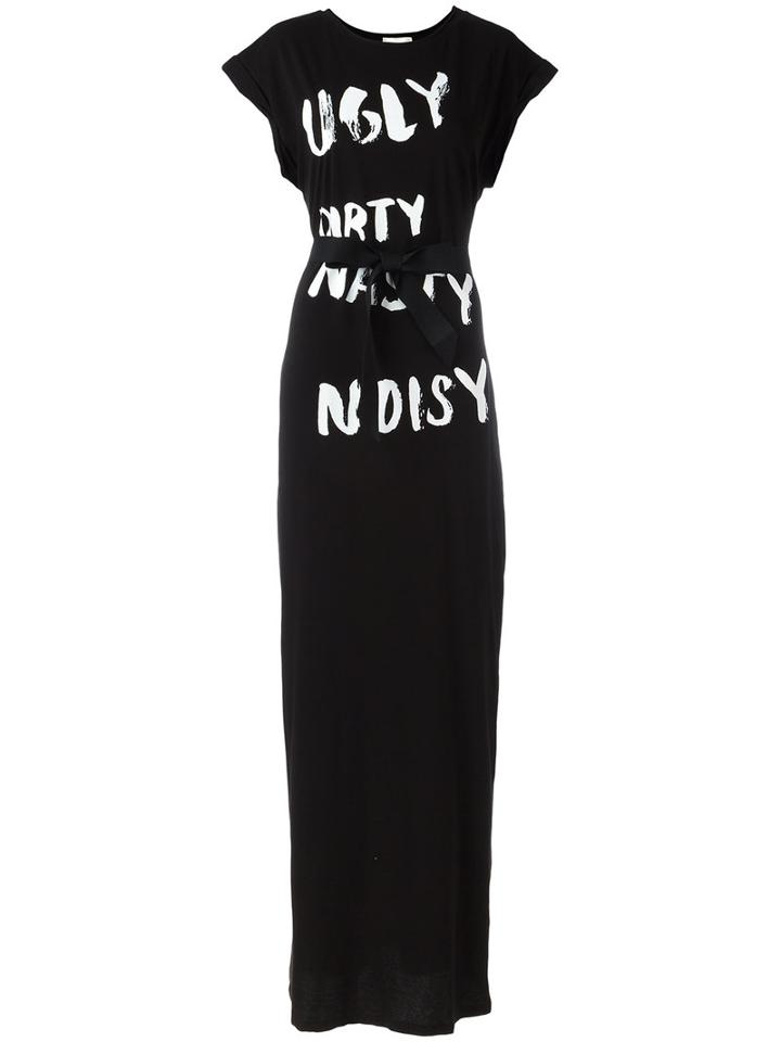 Semicouture Maxi T-shirt Dress, Women's, Size: Small, Black, Cotton