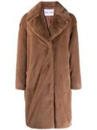 Stand Studio Camille Faux-shearling Coat - Brown