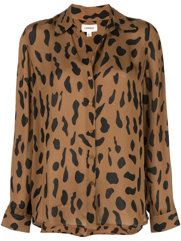 L'agence Animal Print Shirt - Brown