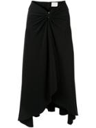 Dion Lee Pierced Drape Midi Skirt - Black