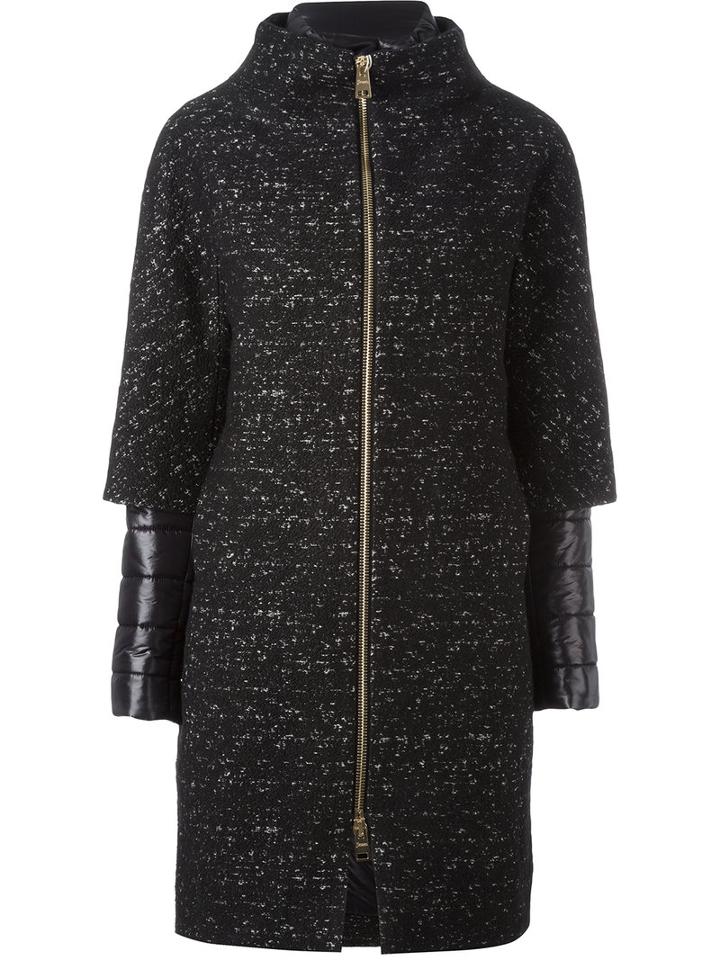 Herno - Layered Sleeve Padded Coat - Women - Cotton/acrylic/polyamide/other Fibers - 44, Black, Cotton/acrylic/polyamide/other Fibers