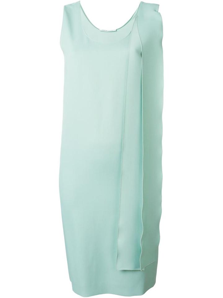 Agnona Ribbon Detail Dress, Women's, Size: 40, Blue, Viscose/spandex/elastane