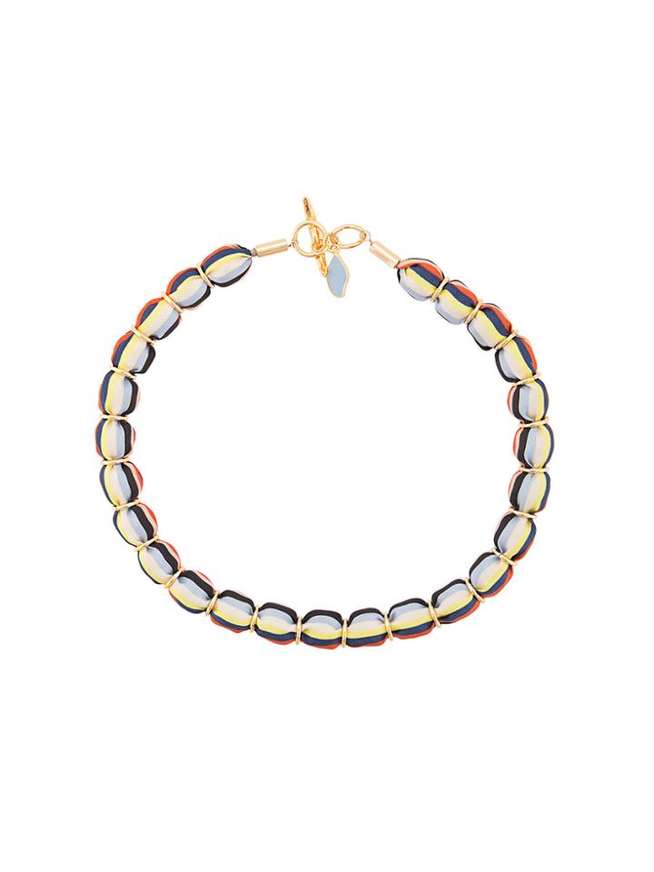 Dvf Diane Von Furstenberg Striped Beaded Necklace - Multicolour